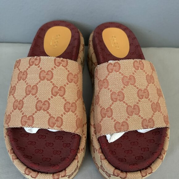 Gucci 573018 Angelina Platform Slide IT 38.5- US 8.5 - Picture 4 of 13